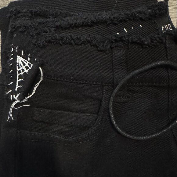 Dolls Kill Current Mood Jeans Women’s Small Black Lace Up Gothic Punk Pants Y2K - Picture 9 of 11